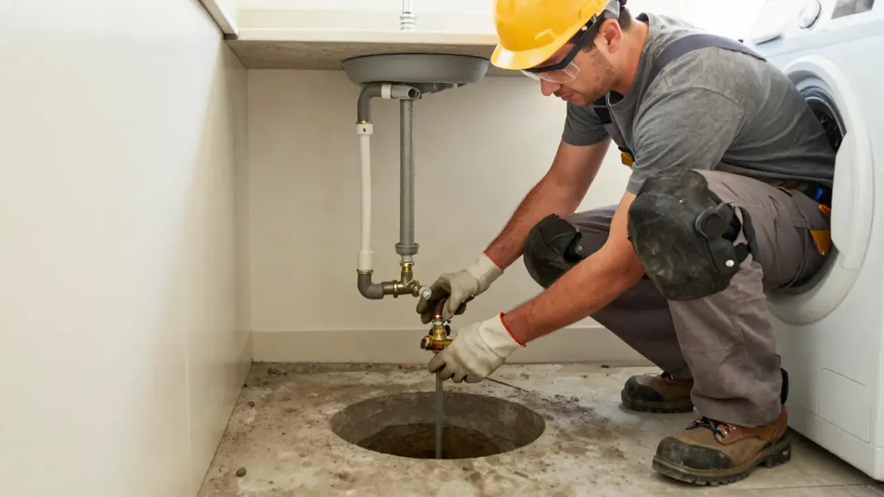 Hot Water Line Leak Repair in Avondale, Arizona: licensed plumber is replacing a faulty compression fitting on a hot water